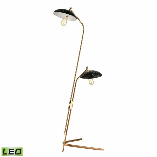 Elk Signature Scarab 66'' High 2-Light Floor Lamp - Satin Brass - Includes LED Bulbs D4653-LED